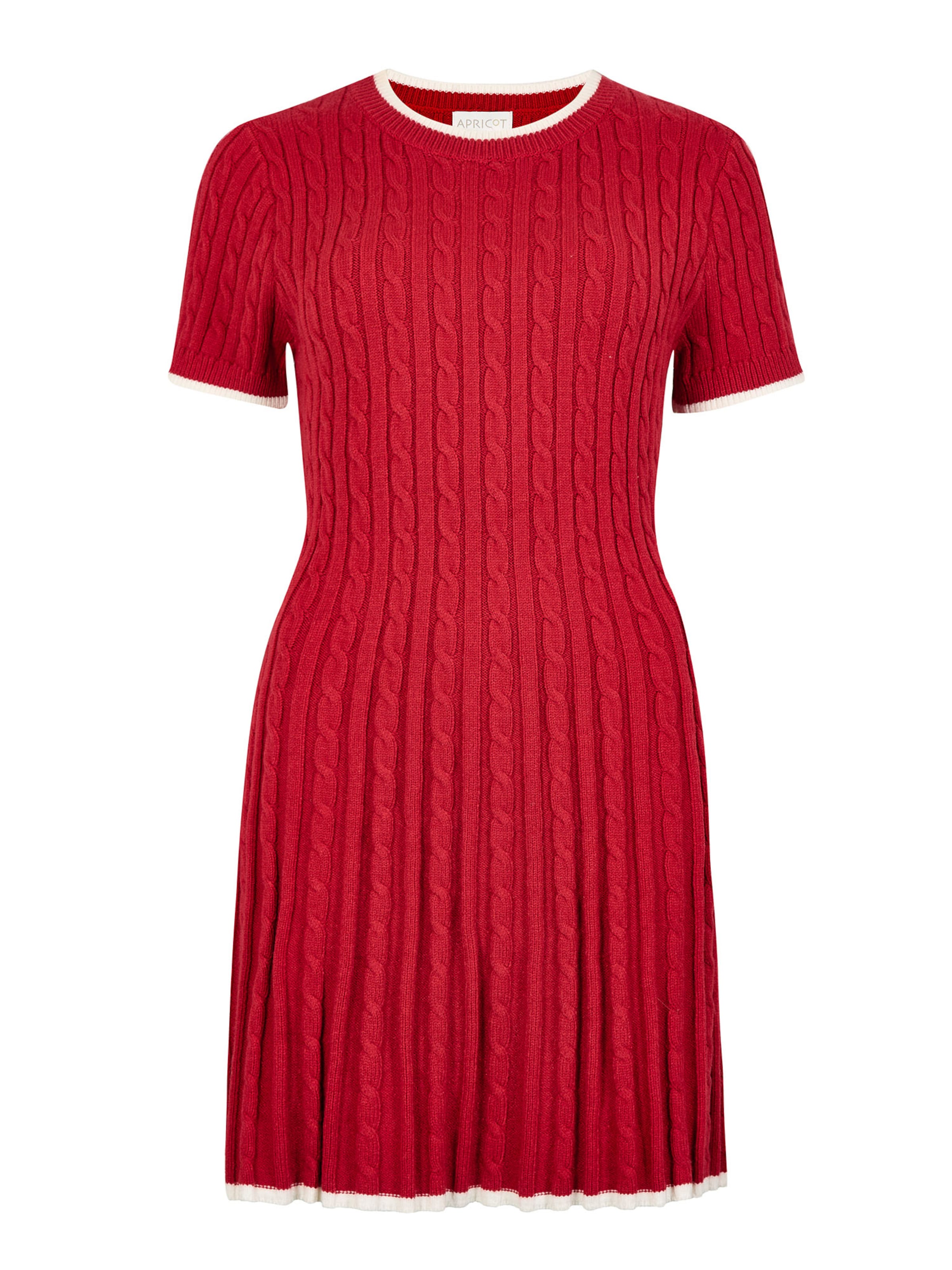 Apricot Knit dress in Red: front