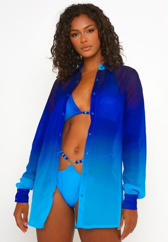 Moda Minx Blouse 'Club Tropicana' in Blue: front