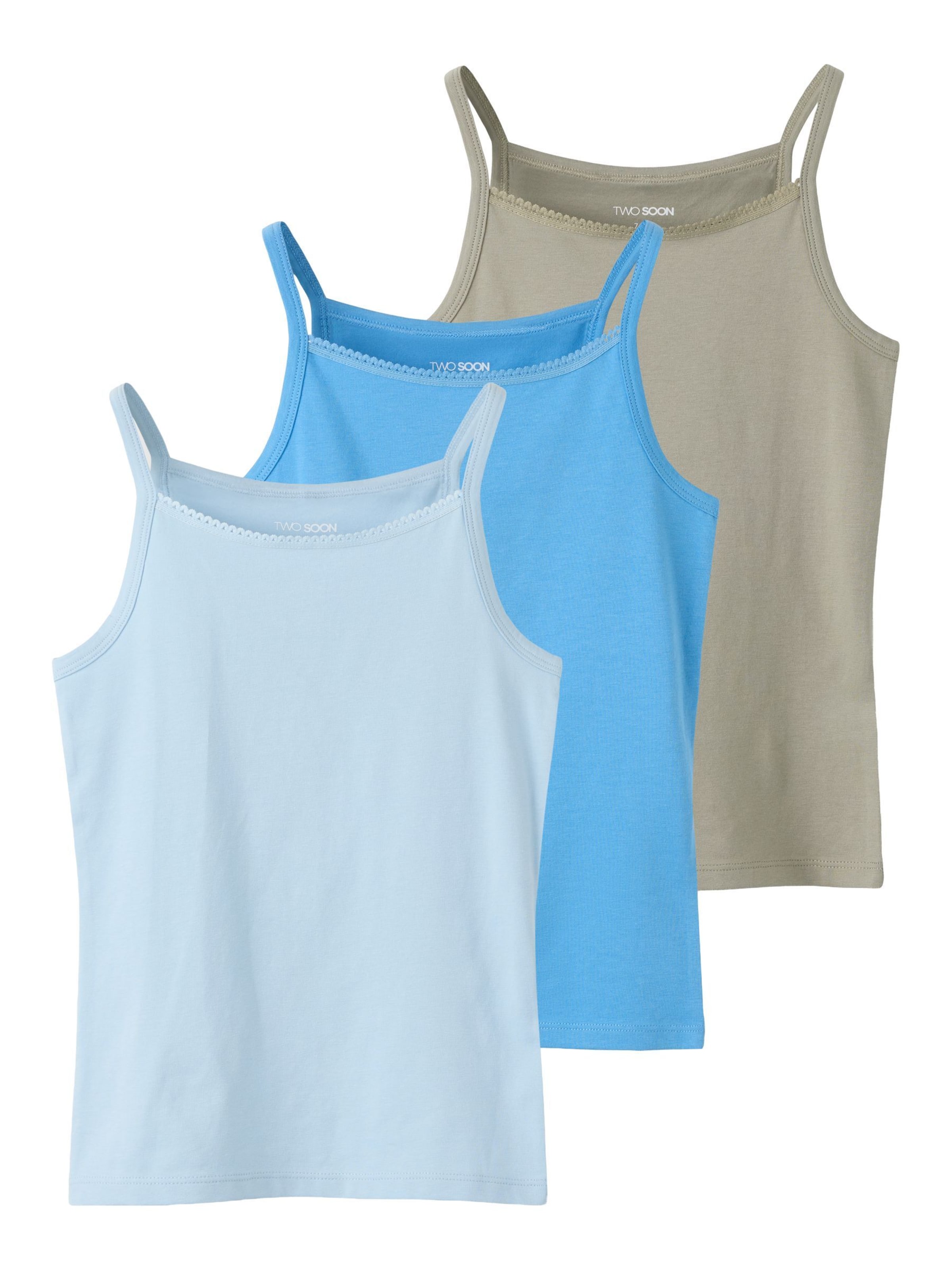 Top di TWO SOON in blu: frontale