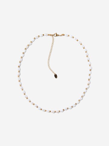ØYRE Łańcuszek 'Rice Pearl and Bead' w kolorze biały