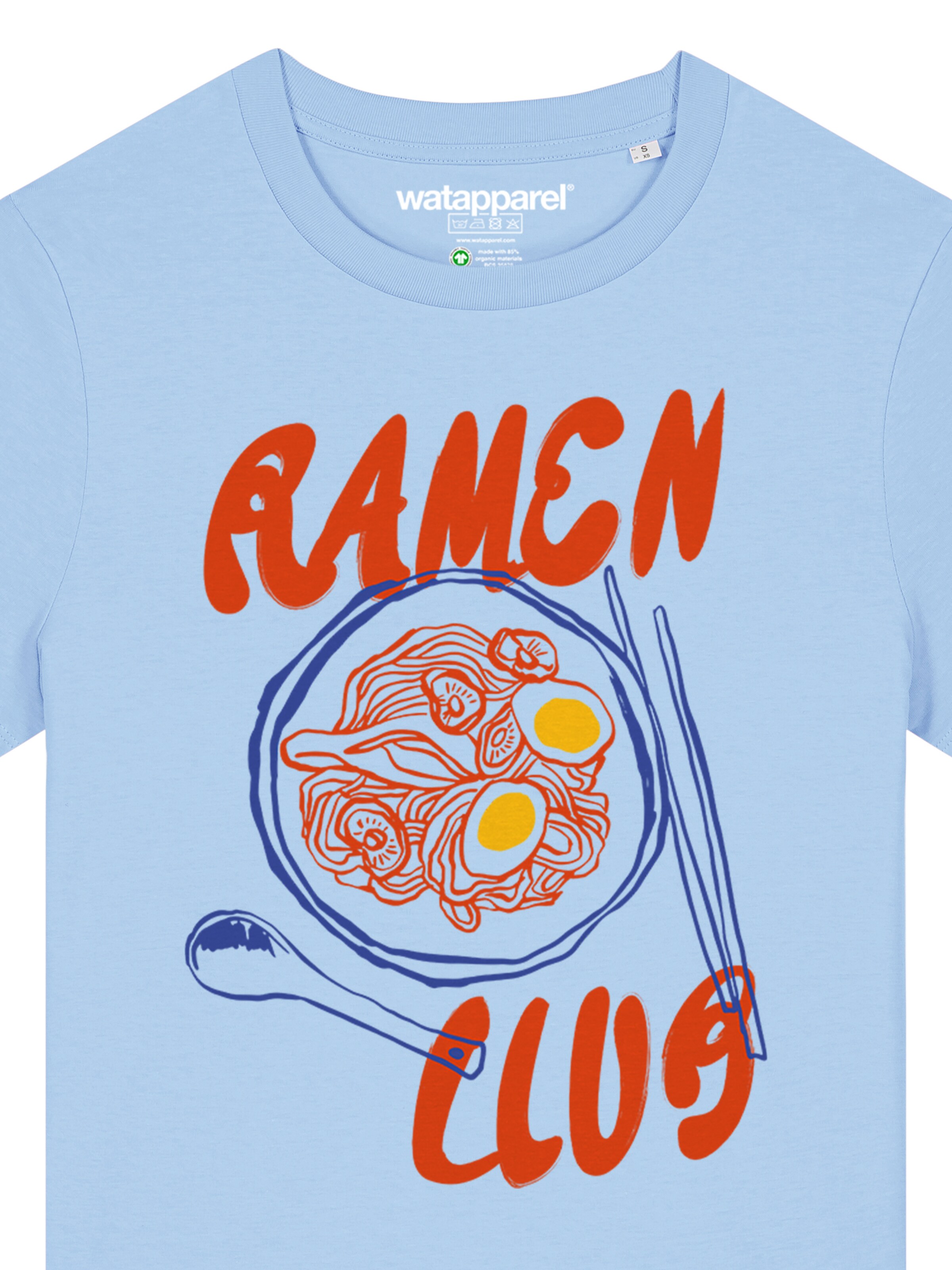 Watapparel Shirt 'Ramen Club' in Blauw