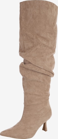 Ital-Design Overknees in Braun: Vorderseite