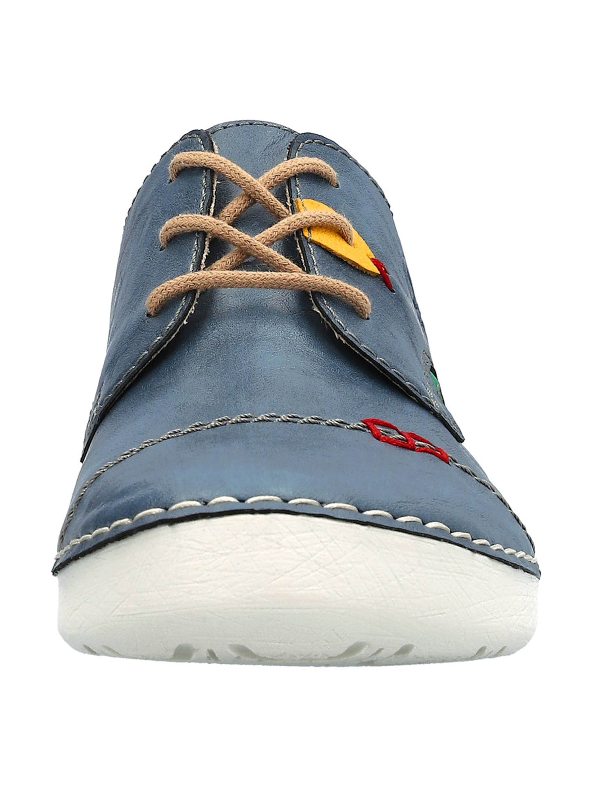 Pantofi cu șireturi de la Rieker pe albastru