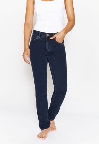 Angels Slimfit 5-Pocket Jeans 5-Pocket-Jeans Cici mit Ziernähten in Blau: predná strana