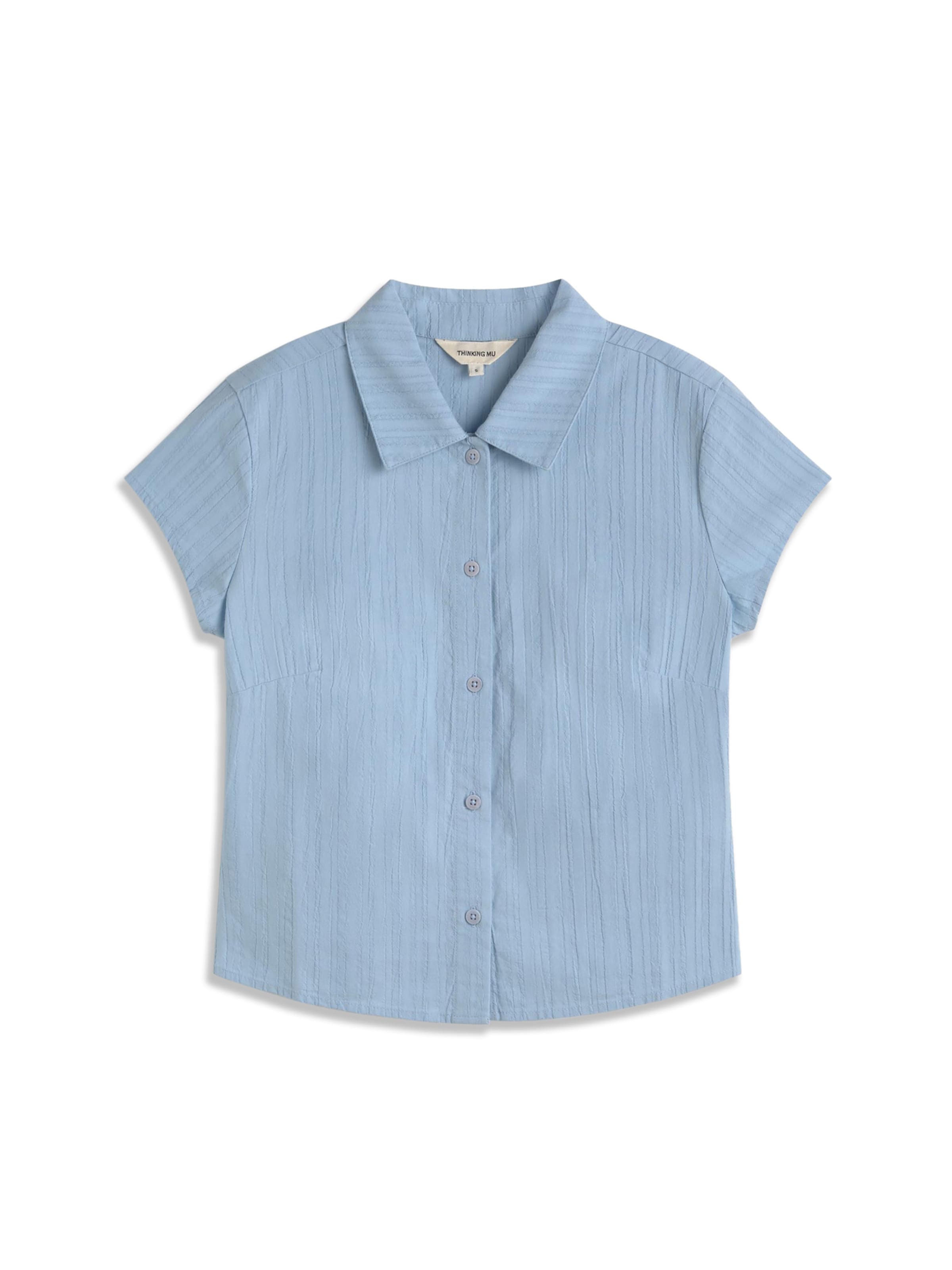 Camicia da donna 'Kitty' di Thinking MU in blu: frontale