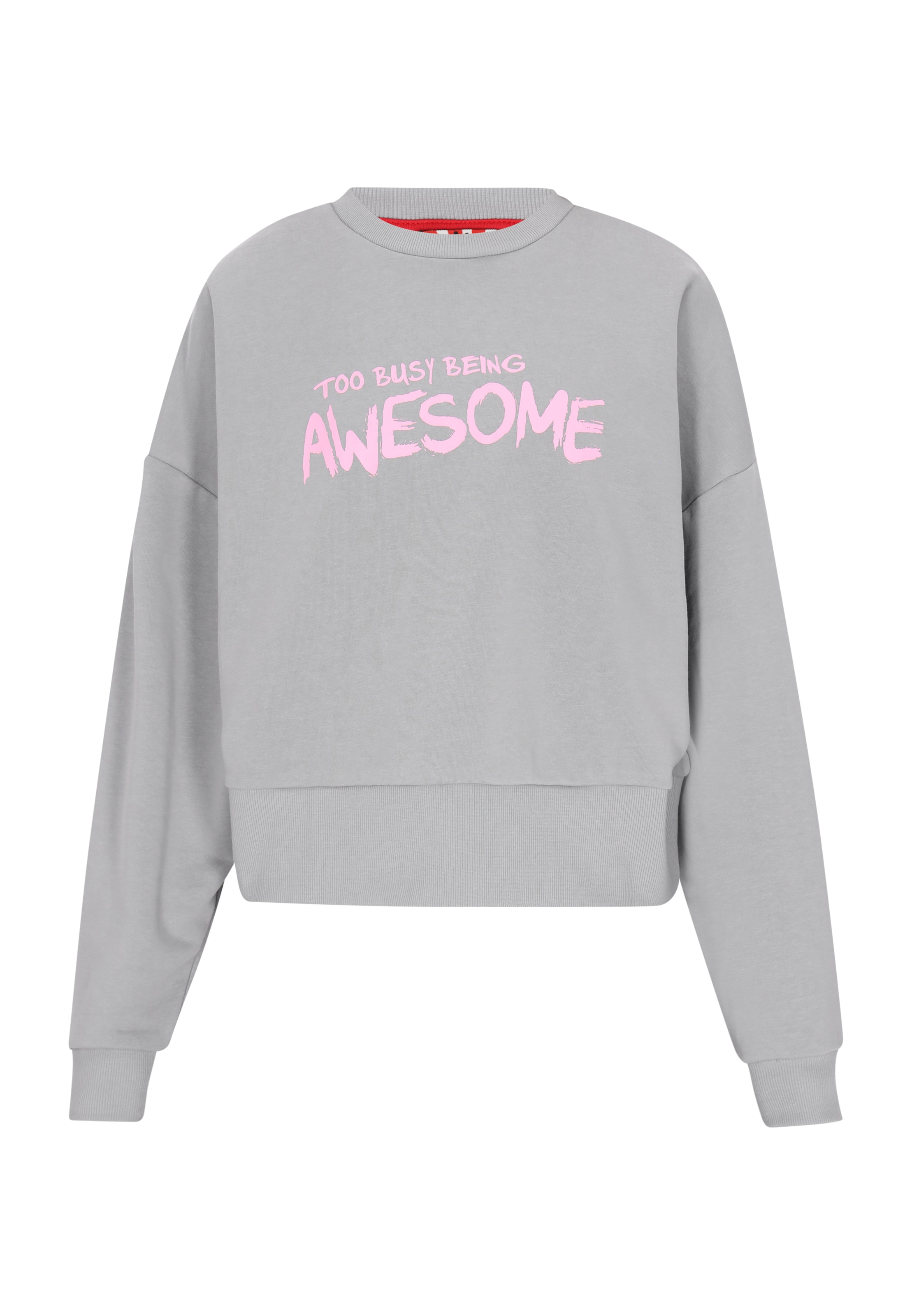 myMo ROCKS Sweatshirt 'Comfy' in Grau: Vorderseite