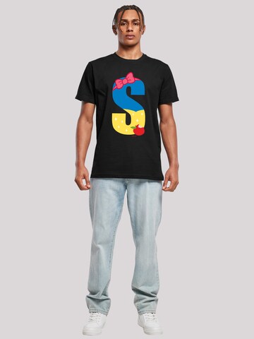 F4NT4STIC Shirt 'Disney Alphabet S Is For Snow' in Zwart