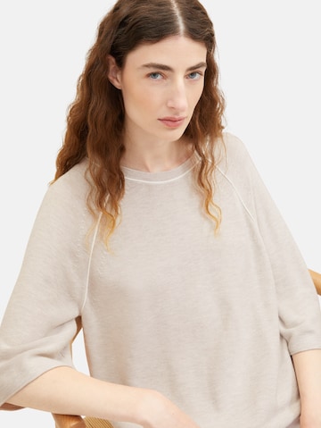 TOM TAILOR Pullover i beige