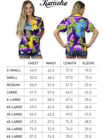 King Kameha Blouse 'Big Flower' in Purple