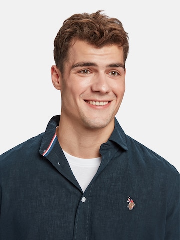 U.S. POLO ASSN. Regular Fit Hemd 'Bolt' in Blau
