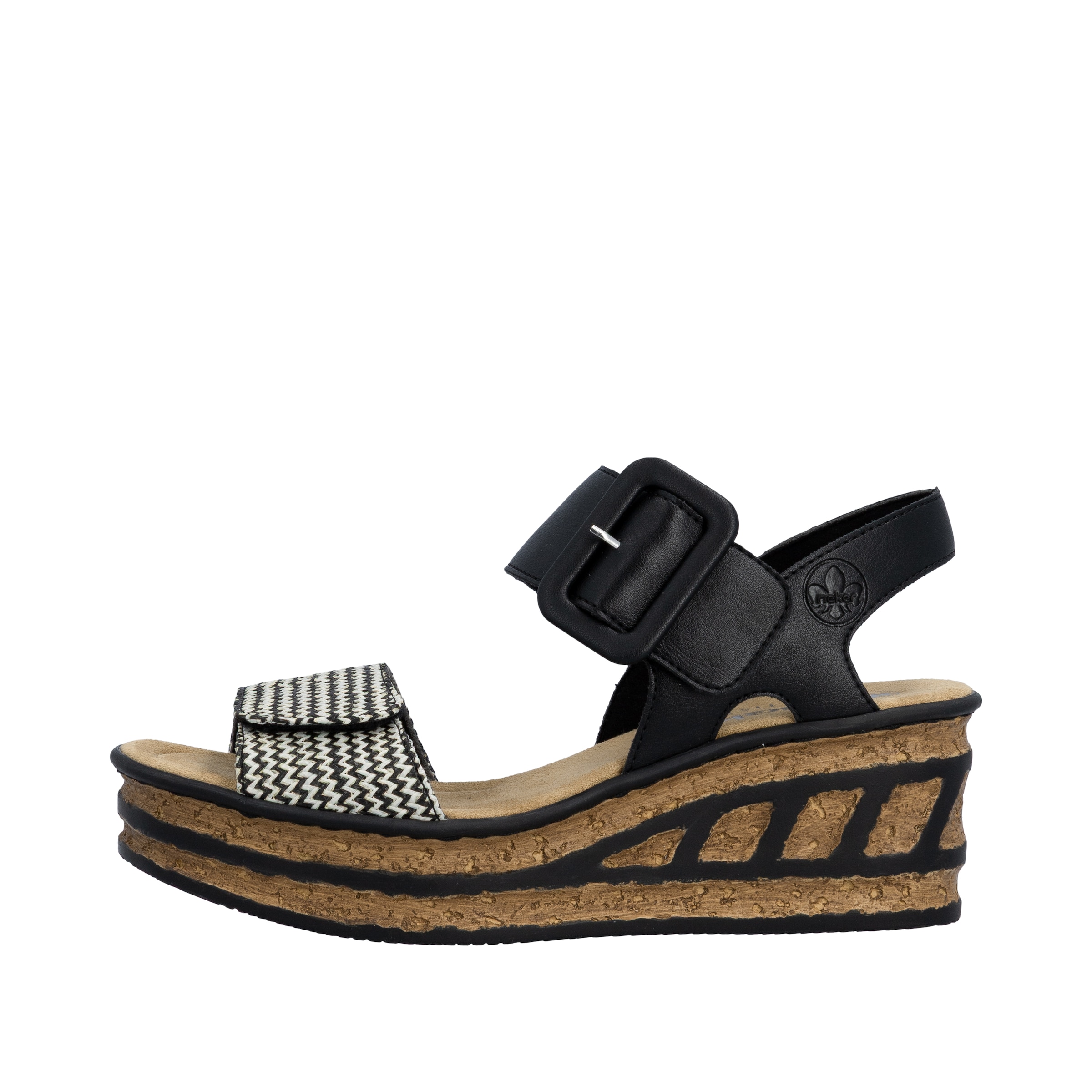 Sandales à lanières '68172' Rieker en noir