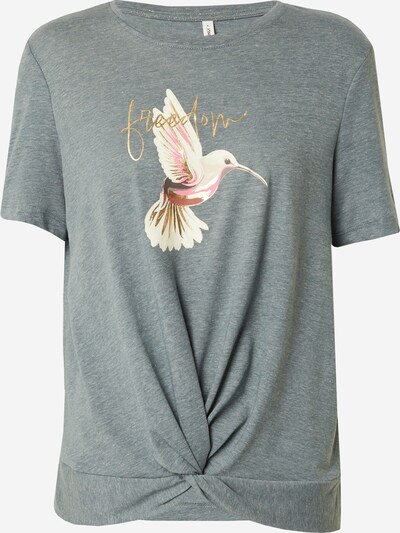 ONLY T-shirt 'CARRIE' en gris / rose / rose pastel / blanc, Vue avec produit