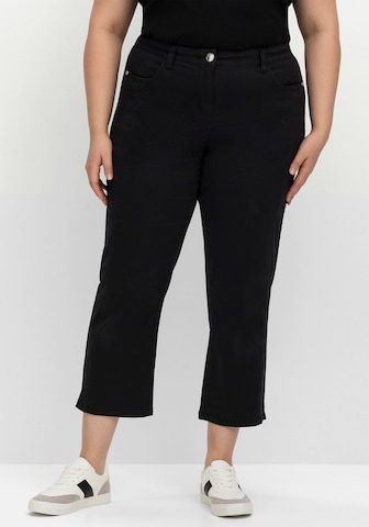 SHEEGO Slim fit Trousers in Black: front