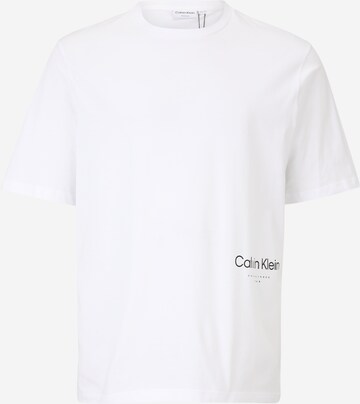 T-Shirt Calvin Klein Big & Tall en blanc : devant