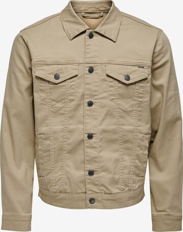Only & Sons Between-Season Jacket 'Coin Life' in Beige: front