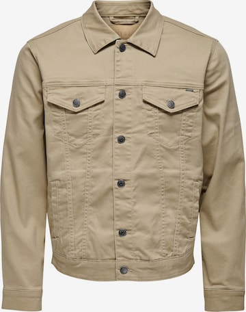 Only & Sons Between-season jacket 'Coin Life' in Beige: front