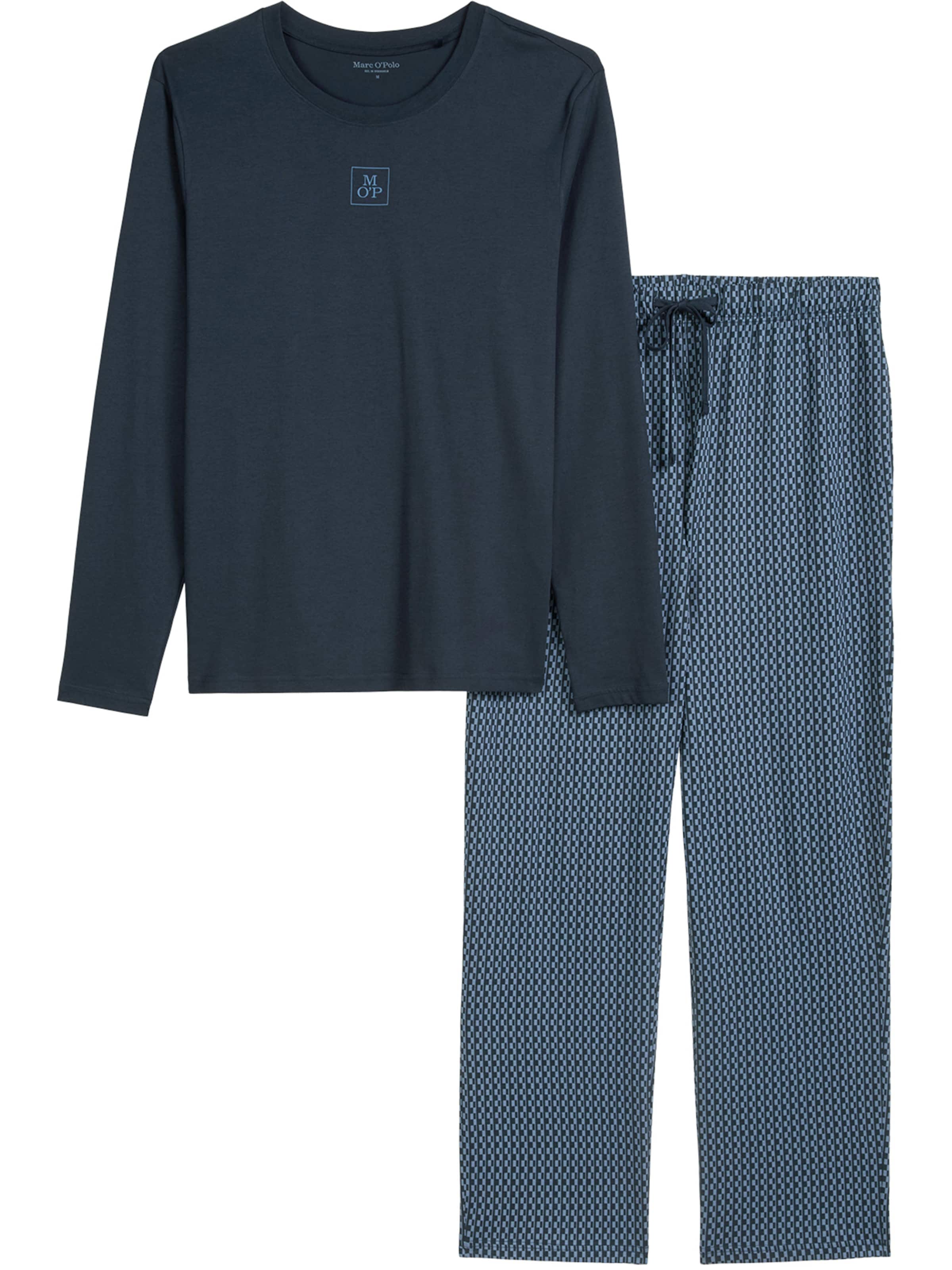 Marc O'Polo Pyjama lang ' Mix N Match Cotton ' in Blauw: voorkant