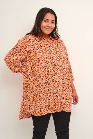 KAFFE CURVE Blouse 'Sonna' in Oranje: voorkant