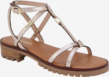 Les Tropéziennes Sandaal 'Ledersandalen „Les Haura“' in Goud: voorkant
