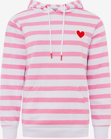 Sweat-shirt Zwillingsherz en rose : devant