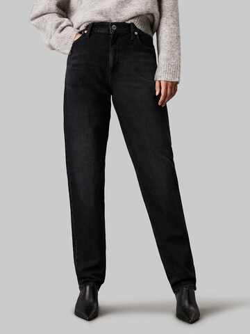 Calvin Klein Jeans Loosefit Jeans in Zwart: voorkant