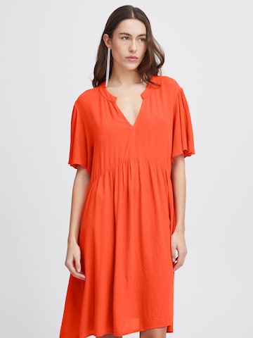 ICHI - Vestido camisero 'MARRAKECH' en rojo: frente