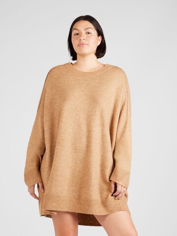 ONLY Carmakoma Sweater 'CAREMILIA' in Brown: front