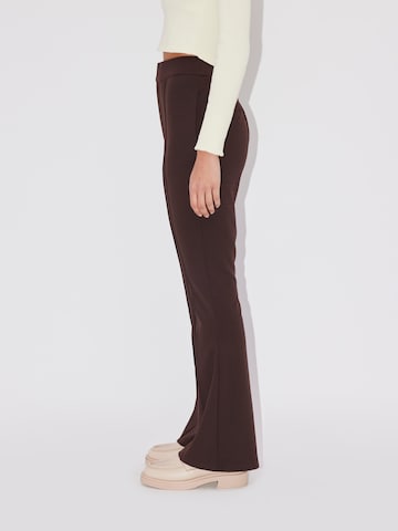 LeGer by Lena Gercke Flared Trousers with creases 'Hildegard' in Brown