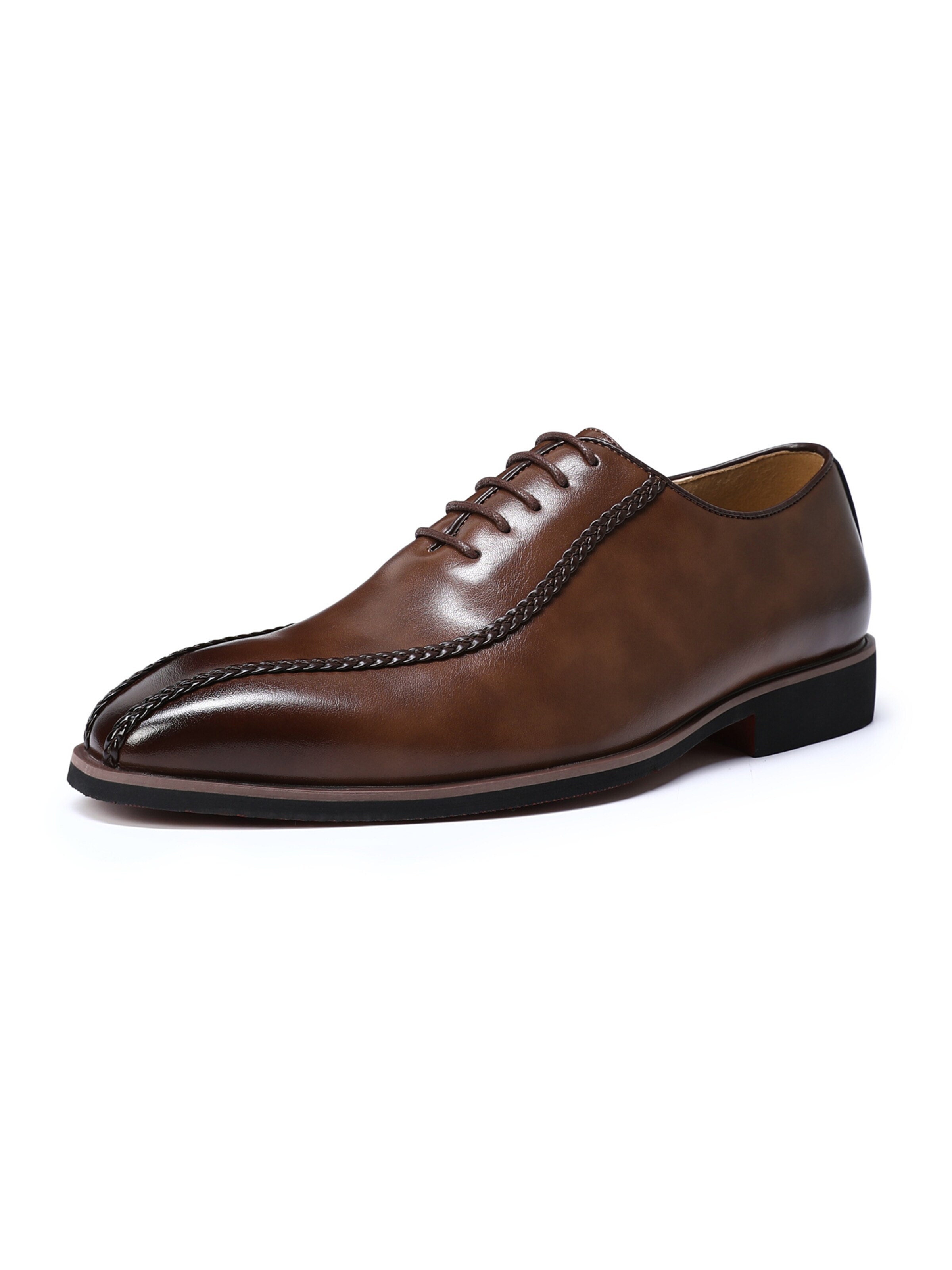 ALLTHEMEN Lace-Up Shoes 'Morgenlicht' in Brown: front