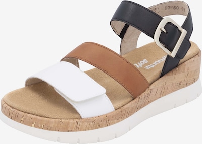 REMONTE Sandale in cognac / schwarz / weiß, Produktansicht
