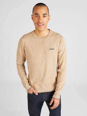 JACK & JONES Sweater 'BRANDY' in Beige: front