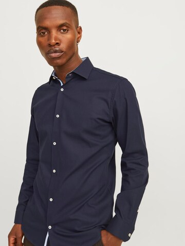 JACK & JONES Slim Fit Hemd 'JPRBLAParker' in Blau