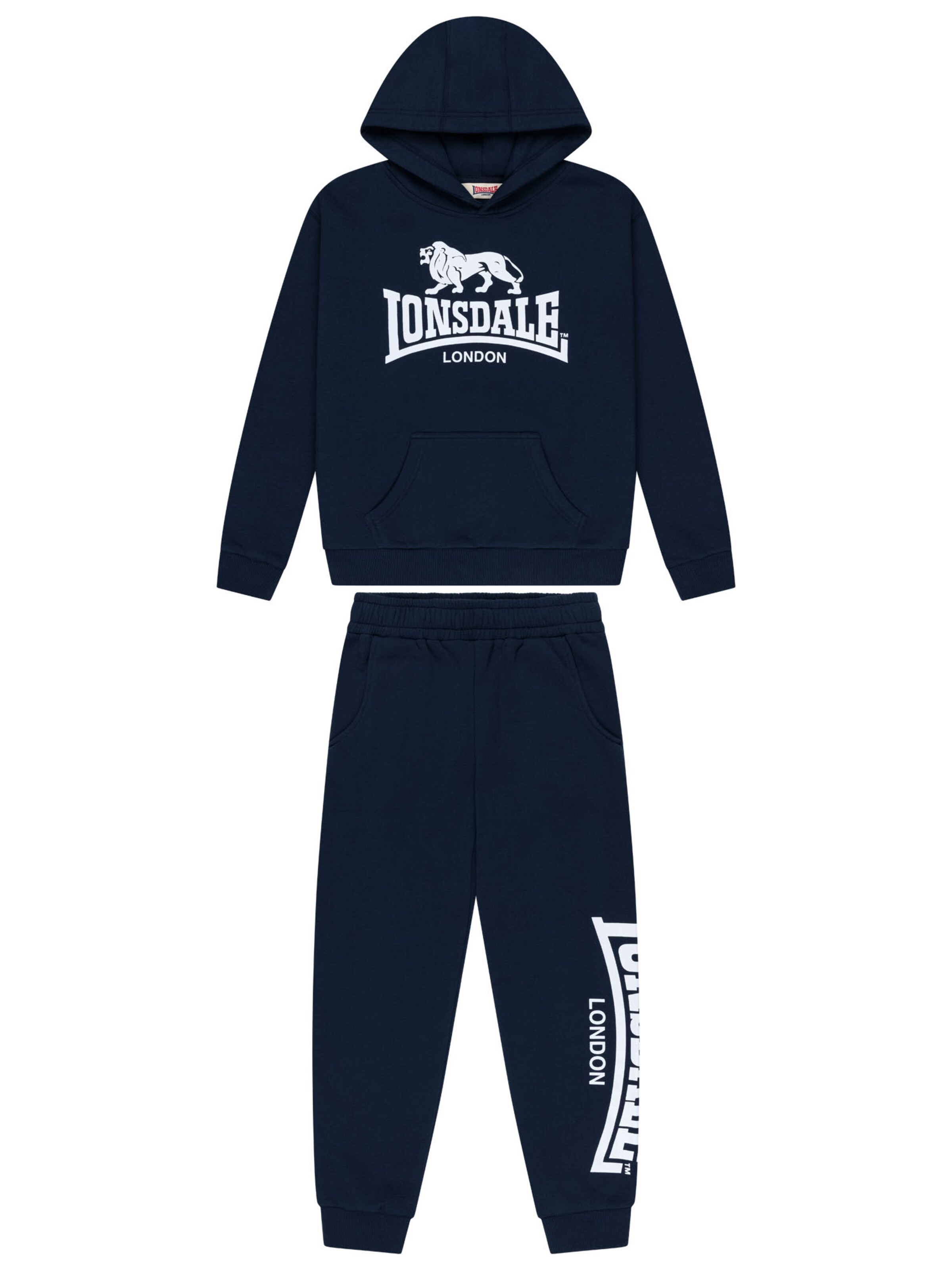 LONSDALE Trainingspak in Blauw: voorkant