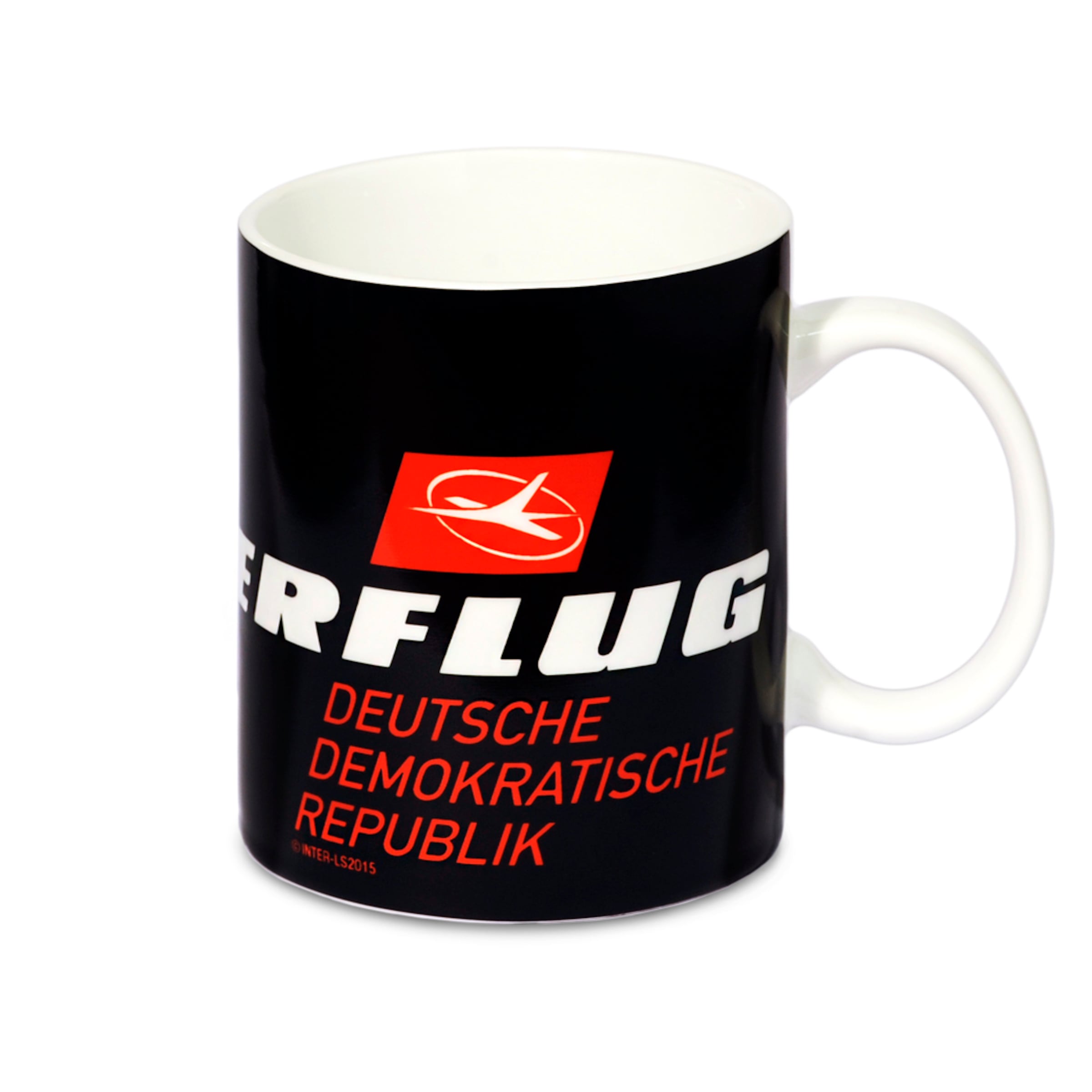LOGOSHIRT Cup 'Interflug-DDR' in Black: front