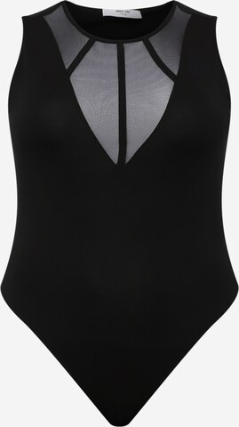 ABOUT YOU Curvy Shirt bodysuit 'Phyllis' in Black: front