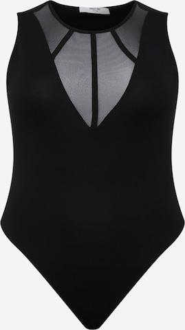 ABOUT YOU Curvy Shirt Bodysuit 'Phyllis' in Black: front