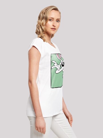 F4NT4STIC Shirt 'Looney Tunes Bugs Bunny Funny Face' in White
