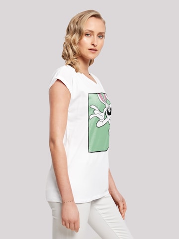 F4NT4STIC Shirt 'Looney Tunes Bugs Bunny Funny Face' in Wit