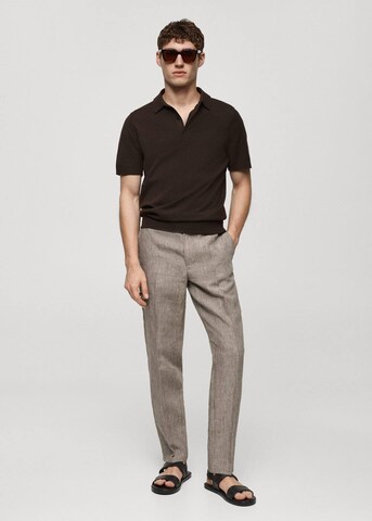 MANGO MAN Slim fit Pleated Pants 'Laurus' in Brown