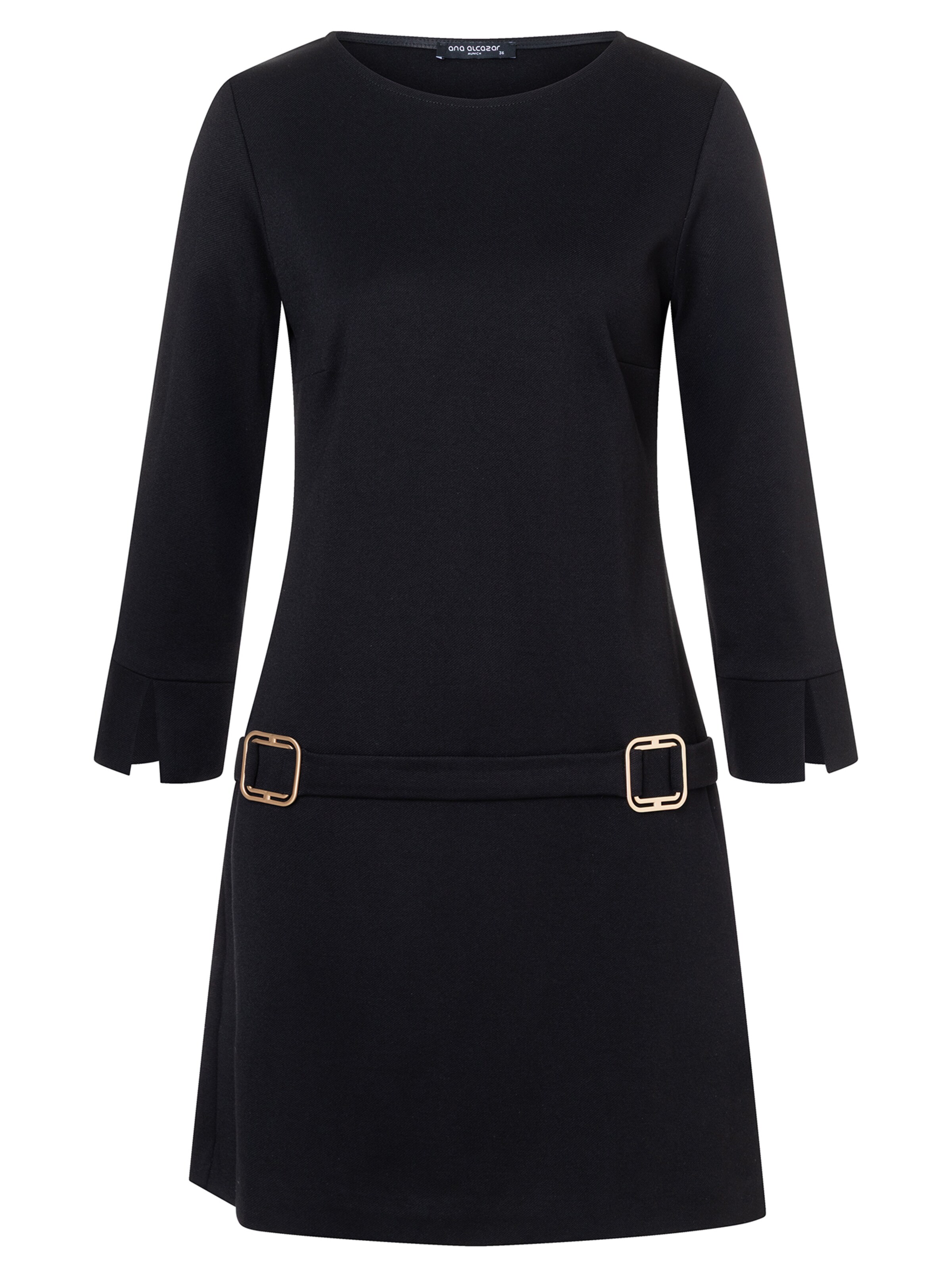 Ana Alcazar Jurk 'Tricia' in Zwart: voorkant