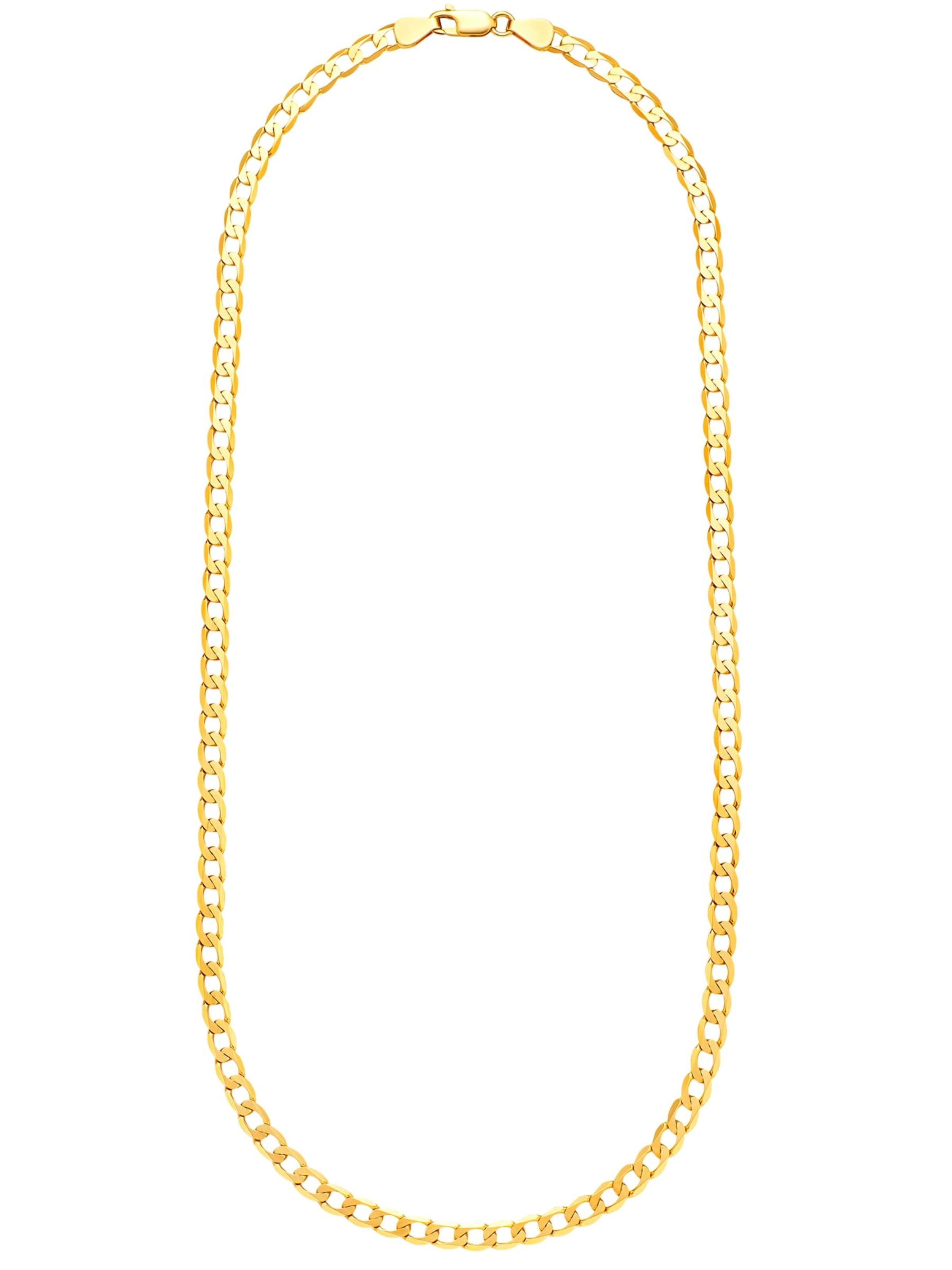 NTHIRTYTHREE Necklace 'Goldkette 14 Karat 585 Echtgold Gold Stil Panzerkette 40cm - 55cm Halskette - Bestpreis - Damen Herren mit Schmuckbox - Sale 31.08.2026' in Gold: front