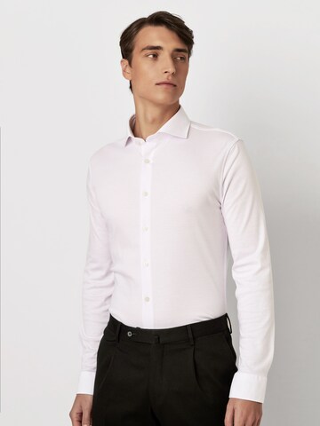 DESOTO Slim Fit Jerseyhemd in Weiß: Vorderseite