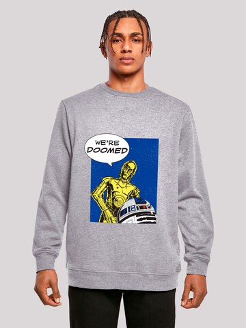 F4NT4STIC Sweatshirt 'C3-PO We're Doomed' in Grijs: voorkant