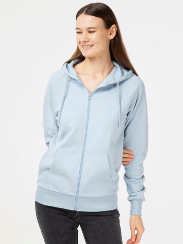 evermind Sweatjacke 'Unisex Zip-Hoodie aus 100 % Bio-Baumwolle'‌ in Blau