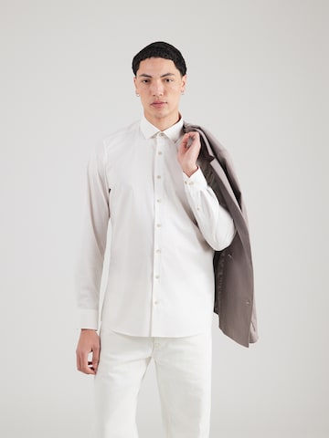 OLYMP Přiléhavý střih Společenská košile 'Level 5' – bílá: přední strana