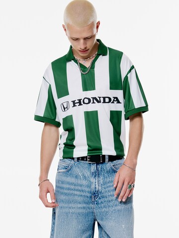T-Shirt 'HONDA' Pull&Bear en vert : devant
