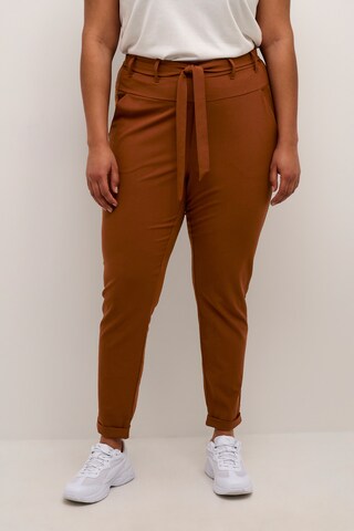 KAFFE CURVE Regular Pants 'Jia' in Brown: front