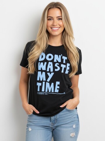 MAKAYA Shirt 'Don´t waste my time' in Black: front