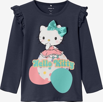 NAME IT Shirt 'Hello Kitty' in Blauw: voorkant