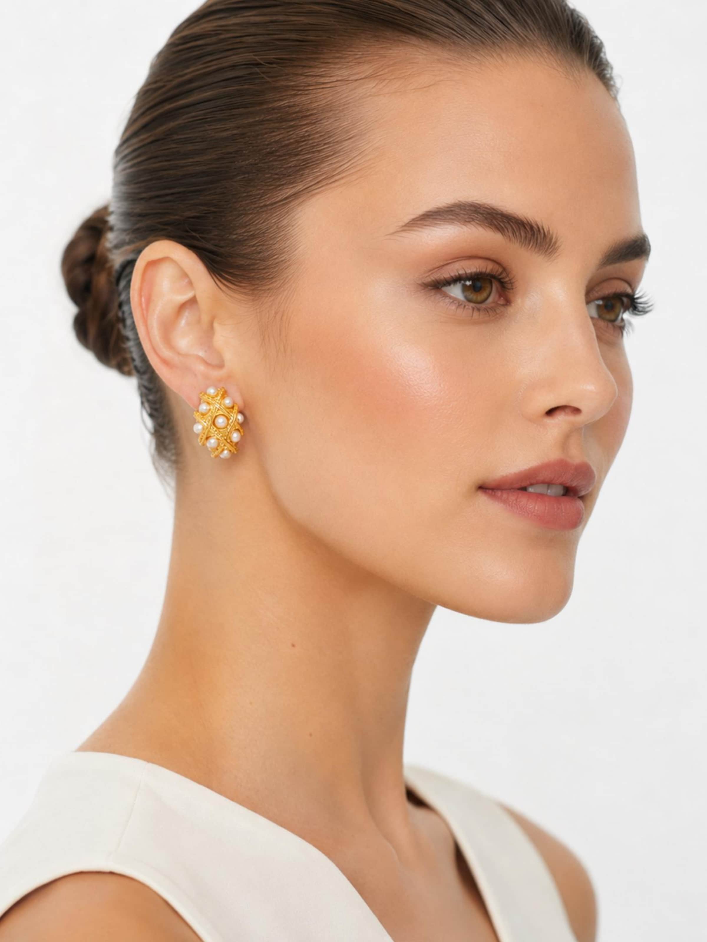 Boucles d'oreilles 'Encounter Pearl Gold Earrings' RteRme en or